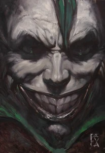 Antonio de Luca Original Opera Oil On Canvas 70x100 "It's a Joke" Joker Batman - Picture 1 of 12
