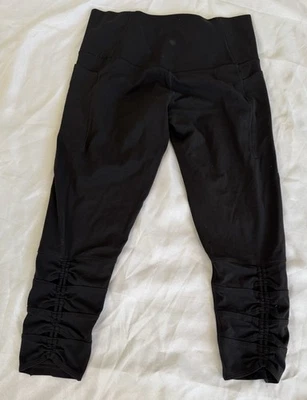 Mujer Athleta Salutation Stash Pocket II Cinch 7/8 Leggings Talla 1X Negro Recortado Foto 1 de 4