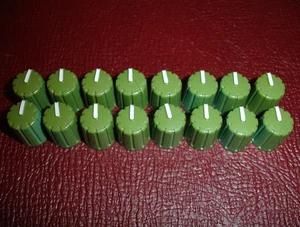 Set of (16)  Yamaha Mixing Console High Knobs From Model MC1603 Green - Picture 1 of 9