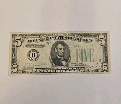 1935-A $5 Federal Reserve Note FRN New York - Image 1 of 4