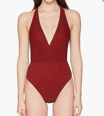 La Blanca Women's V-Front Cross Back One Piece Swimsuit Crimson Sz 8 - Image 1 of 2