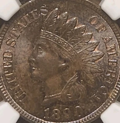 1890 Indian Head Cent NGC MS63BN  #3946 - Image 1 of 4