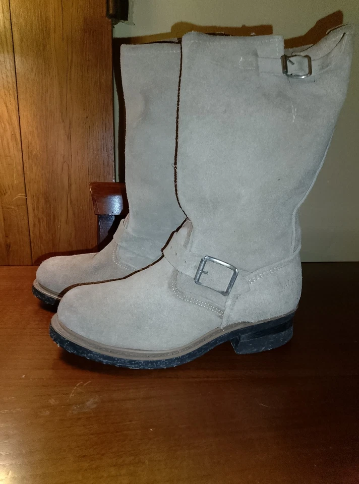 ORIGINAL VINTAGE EARLY 90's WALKER ENGINEER BOOTS Size 7 - Immagine 1 di 4