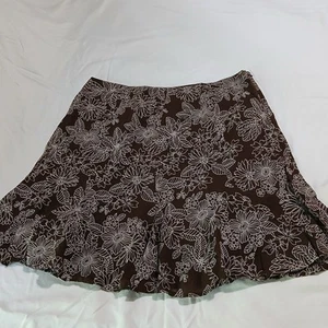 JONES NEW YORK Sport Woman 20W 100% cotton brown w/ white floral fully lined - Picture 1 of 12