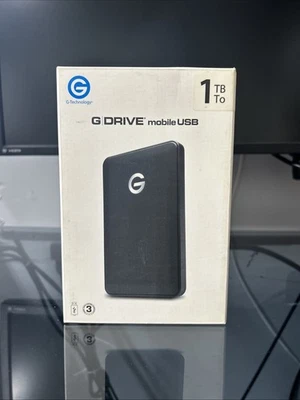 G-Technology G-DRIVE Mobile USB 3 1TB Black External Hard Drive - 0G04451 - Image 1 of 4