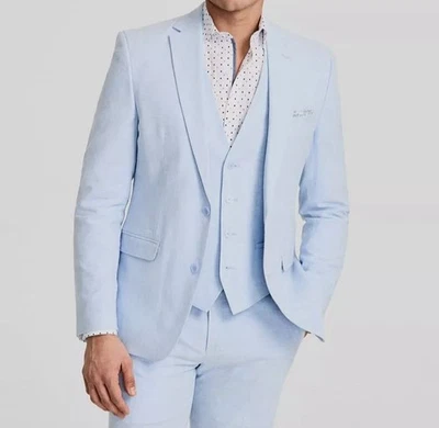 Bar III мужской синий Slim-Fit льняной куртки и брюки 2 изделия костюм размер 42L 36W 32L - Изображение 1 из 4