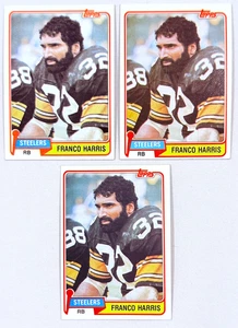 (3) Franco Harris 1981 Topps Football NM Card Lot #220 - Bild 1 von 2