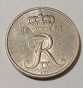 * Denmark * 10  öre  * 1961  *Copper-Nickel *  Cond.  1+ * - Picture 1 of 2