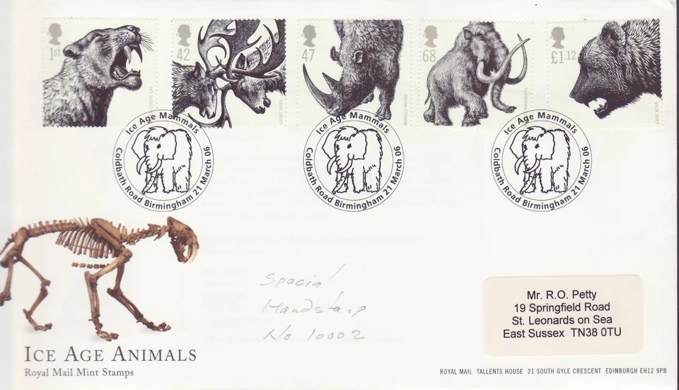 Estampillas GB Primer Día Cubierta Edad de Hielo Animales, ciervos, mamut, oso COLDBATH PM 2006 Foto 1 de 1