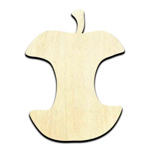 Apple Core Laser Cut Out Unfinished Wood Shape Craft Supply - Picture 1 of 6