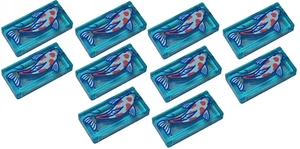 Lego 10x Azulejo Azul Claro Transparente 1x2 con Patrón de Pez Koi (3069pb1167) ¡NUEVO! - Imagen 1 de 1
