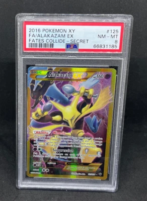 Pokemon Fates Collide Alakazam EX 125/124 Gold Rare Holo Secret Foil PSA 8 - Image 1 of 2