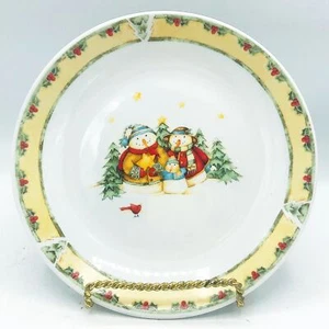 Gibson Frolic Snowman 7" Salad Plate Debi Hron 2003 - Picture 1 of 4
