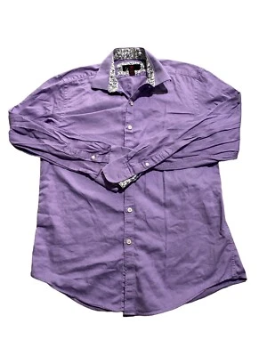 Мужская фиолетовая повседневная рубашка Egara с длинным рукавом на пуговицах размер L - Изображение 1 из 4