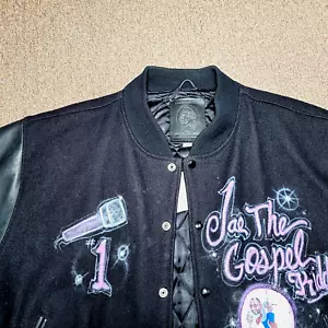 Vintage Golden Bear Men's Quilted Wool Leather Varsity Jacket Size XL Black USA. - Picture 1 of 10