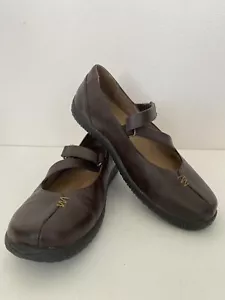 Orthaheel Brown Leather Mary Janes Women Size 6 Comfort Flats Shoes Arch Support - Picture 1 of 8