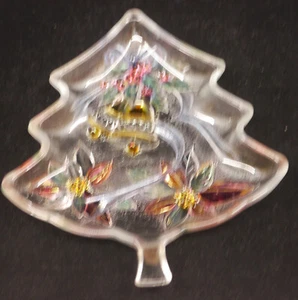 VINTAGE SAVOIR VIVRE COLORFUL GLASS CANDY, NUT DISH, CHRISTMAS TREE SHAPE - Picture 1 of 4