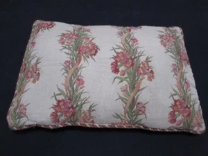 Floral Standard Size 23" by 18" by 5" Decorative Pillow w Braided Bound Edges - Picture 1 of 9