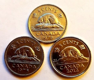 Kanadische 5c Münzen (Biber) X 3 - Bild 1 von 2