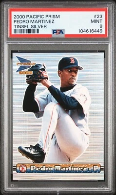 2000 PACIFIC PRISM TINSEL PARALLEL SSP #23 PEDRO MARTINEZ PSA 9 MINT POP 1 - Image 1 of 2