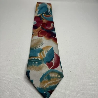 Corbata Floral Abstracta Hanover St 100% Seda Hecha en EE. UU. 58x4 De Colección Foto 1 de 4