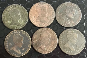 Cincin19,LOTES,Bonito 6 cobres de 8 Mrvds (Jubia y Segovia) ISABEL 2ª - Imagen 1 de 4