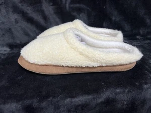 Lands' End Size 7 Womens Sherpa Fleece Clog Slippers Cream Amazing Cond.WornOnce - Picture 1 of 18