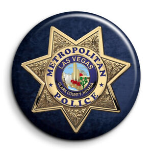 Metropolitan Police Las Vegas Nevada Etoile Sherif USA Badge 38mm Button Pin 