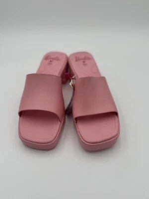 Size 6.5 ZARA Barbie  EU 37  Rubber Pink Lug Sole Slide Sandals Womens - Image 1 of 4