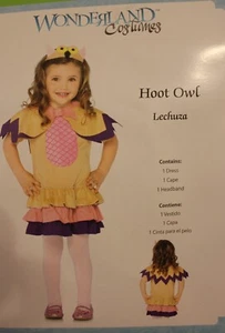 Super Cute Hoot Owl Dress Cape Halloween COSTUME, LITTLE GIRLS - 3T-4T Dress Up - Picture 1 of 2