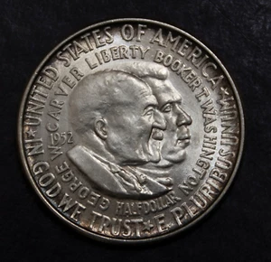 1952 George Carver & Booker T Washington Commemorative Half Cleaned Lot Y3170 - Picture 1 of 2
