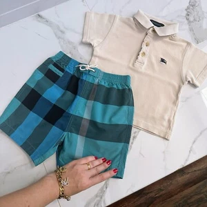 12-18 Monate authentisch Burberry Kleinkind Junge Badehose Polo T-Shirt Set Shorts - Bild 1 von 12