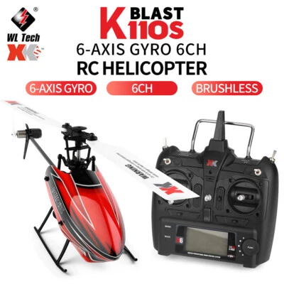 Wltoys XK K110S 6CH 3D 6G System Single Paddle Brushless RC Helicopter Aircraft - Image 1 of 4
