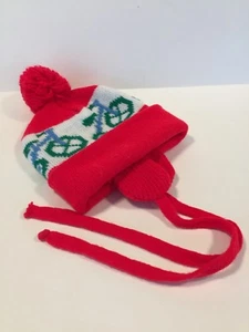 Vintage 80's Kid's Youth Knit Winter Ski Cap Hat Beanie with Bicycles Estate - Picture 1 of 5
