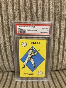 Juego de cartas de béisbol 1957 ED-U-CARDS pelota gema como nuevo PSA 10 raro años 50 PSA 10 - Imagen 1 de 2