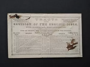 New York: Hamilton 1865 #65 Tracks on English Bible Revision Advertising Cover - Picture 1 of 2
