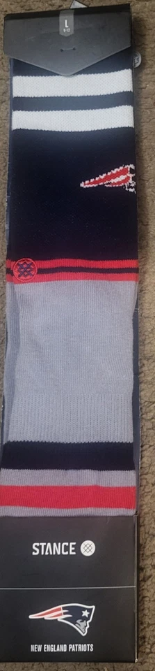 New England Patriots Stance NFL Sideline Logo Crew Socks Large Men's 9-12