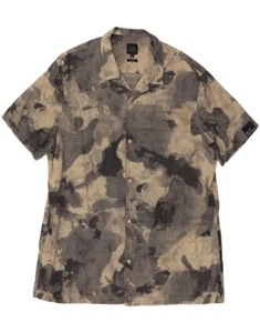 ARMANI EXCHANGE Mens Regular Fit Short Sleeve Shirt 2XL Beige Camouflage CT07 - Picture 1 of 3