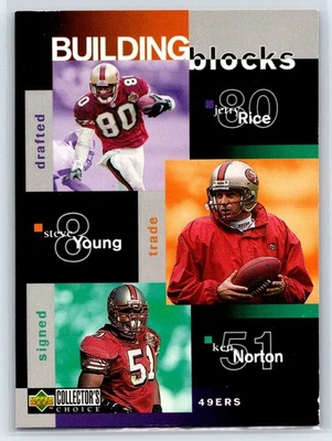 1997 Collector's Choice Jerry Rice Steve Young Ken Norton Building Blocks #356 - Image 1 of 2