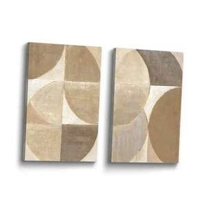 Bedroom Geometric Canvas Wall Art: 2 Piece Abstract 11" x 16" x 2 Abstract 02 - Picture 1 of 7