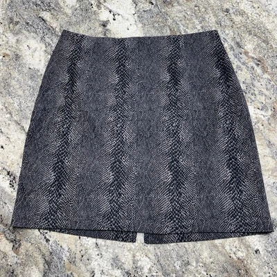 Briggs New York Vintage 90s Black Gray Snakeskin Print Mini Skirt Size 14 Grunge - Image 1 of 4