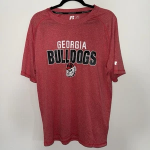 Georgia Bulldogs T Shirt Men L 42/44 Red Go Dawgs Graphic Russell Athletics Tee - Picture 1 of 4