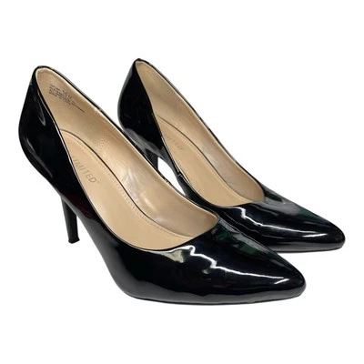 The Limited Feminino 10M Salto Preto Bombas Couro Clássico Salto Preto Carreira - Imagem 1 de 4