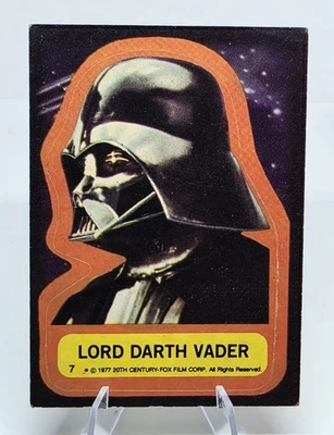 Lord Darth Vader Sticker 1977 Topps Star Wars Sticker #7 No Bends Cheap! - Image 1 of 4