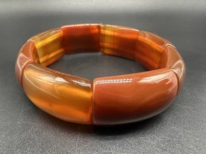 Vintage Bracelet Stretch Carnelian Stone - Bild 1 von 8