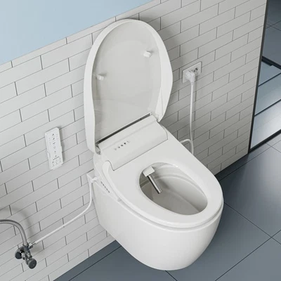 Hänge WC mit Dusch WC-Sitz,Wand WC mit Toilettendeckel Bidet Funktion mit Düsen - Bild 1 von 4