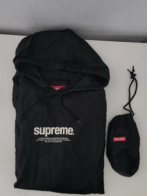 SS16 Supreme Poncho Embalable Nylon Negro Talla M Chaqueta Mediana Resistente al Agua Foto 1 de 4