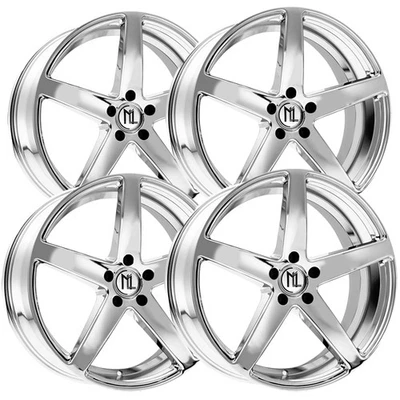 (Set of 4) Modern Luxury ML-2 22x9 5x120 +35mm Chrome Wheels Rims 22" Inch - Image 1 of 4