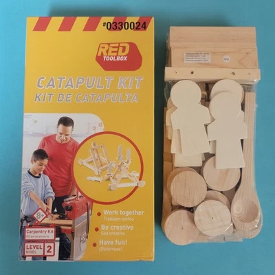 Red Toolbox Wooden Catapult Building Kit In A Box Ages For Kids 8 & Up - Image 1 of 4