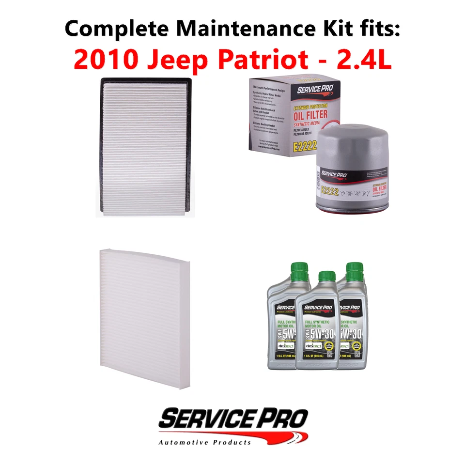 2010 Jeep Patriot 2.4L Complete Air, Oil & Cabin Filter Kit (5W-30) - Image 1 of 4